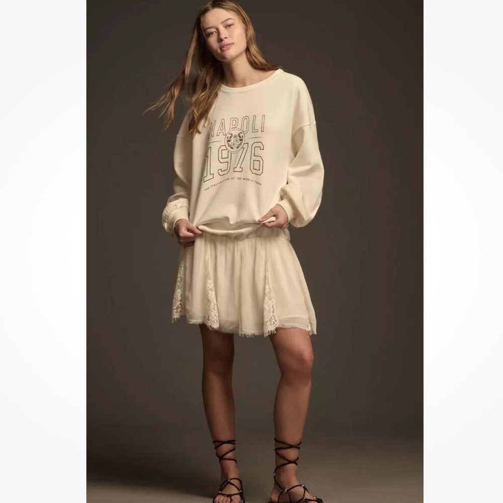 Anthropologie Pilcro Sweatshirt Twofer Mini Dress Medium NWT (N-1) - Picture 1 of 13